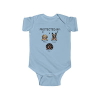 Thumbnail for Protected By Dog Infant Fine Jersey Bodysuit, Dog Lover Gift CustomCat