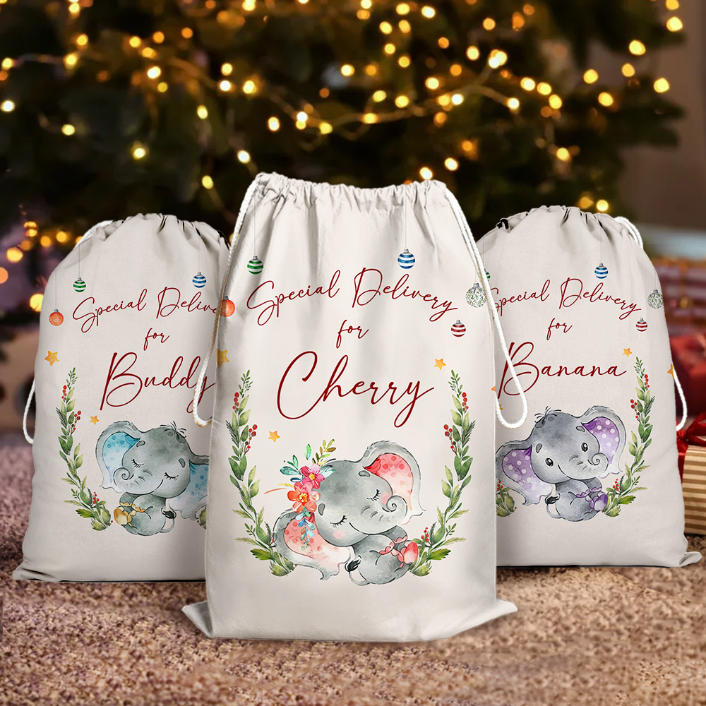 Custom Baby Name Christmas Bag, Christmas Gift AB