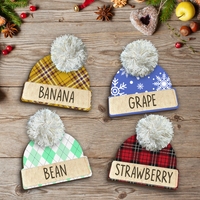 Thumbnail for Custom Family Name Beanie Hat Ornament, Christmas Gift AE