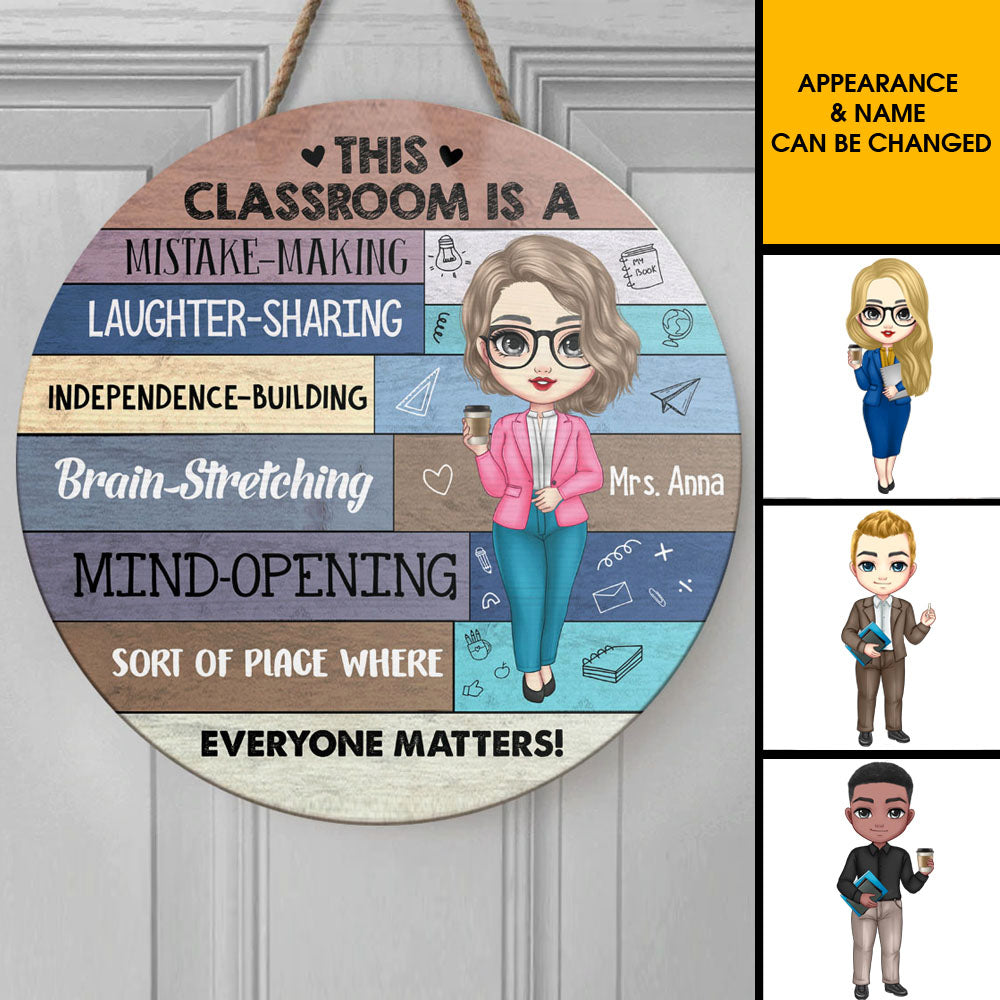 Everyone Matters Teacher Door Sign, Classroom Welcome Door Hanger Z