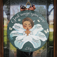 Thumbnail for Personalized God Say You Are Flower Girl Wood Sign, Gift For Friend Z