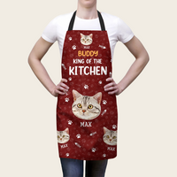 Thumbnail for Custom King / Queen Of The Kitchen Dog Cat Photo Apron, Kitchen Gift AI