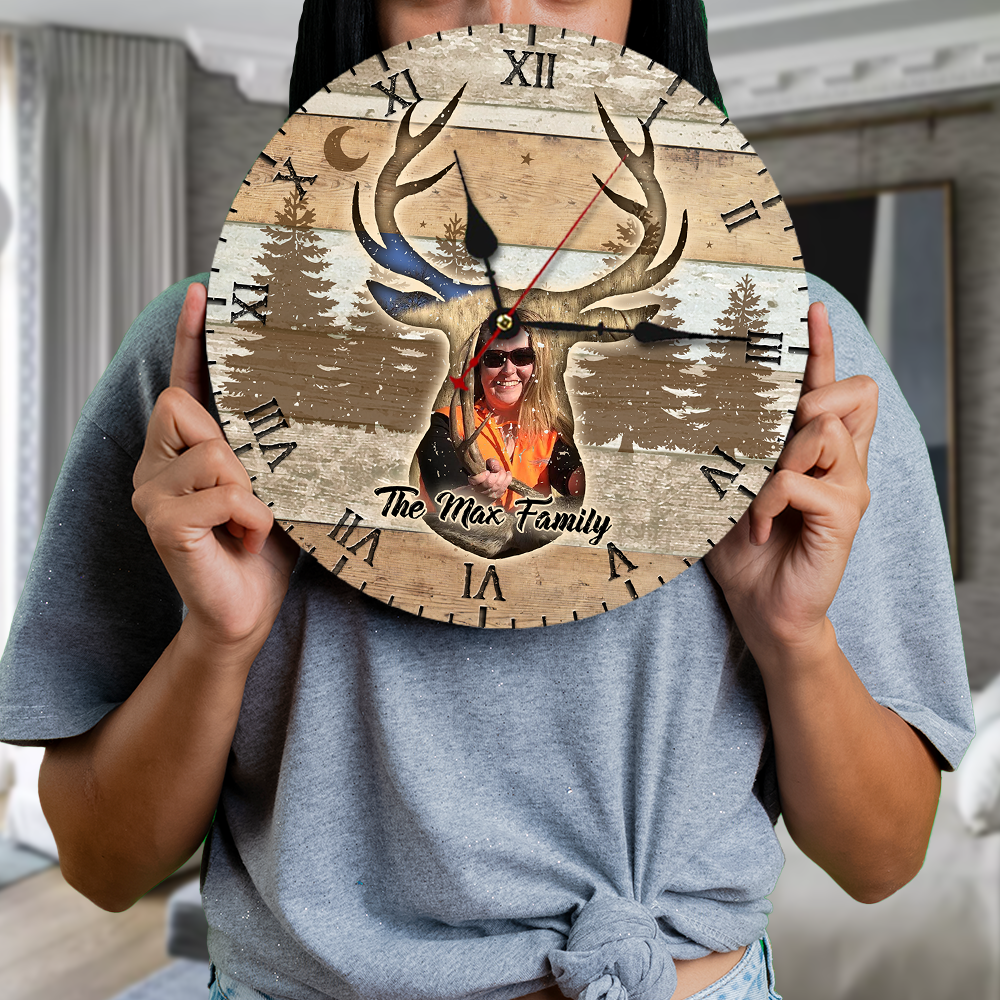Personalized Life Is Better With Hunting Wall Wooden Clock, Gift For Family AH