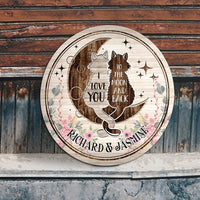 Thumbnail for I Love You To The Moon And Back, Wood Circle Sign For Home Decor Z