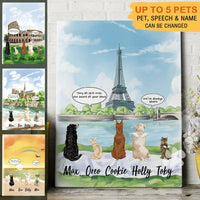 Thumbnail for Canvas Eiffel Tower Print - Fluffy Dog & Cat Memorial Gifts JonxiFon