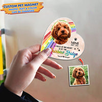 Thumbnail for Custom A Piece Of My Heart Is At The Rainbow Bridge Pet Photo Magnets, Fridge Magnet, Memorial Gift JonxiFon