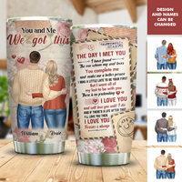 Thumbnail for Personalized The Day I Met You Love Letter Couple Tumbler, Valentine's Day Gift AA