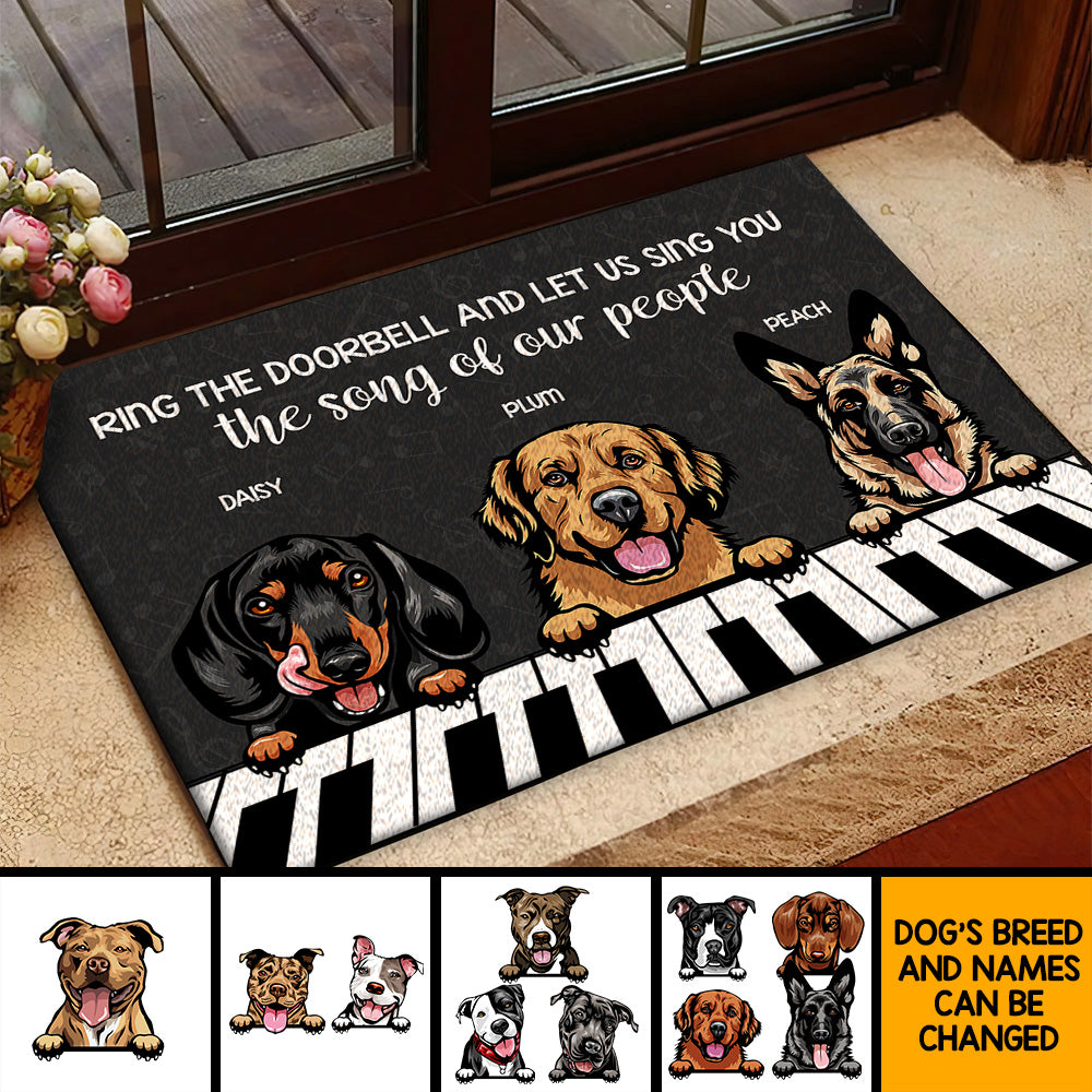 Ring The Doorbell Custom Doormat, DIY Gift For Dog Lovers AB