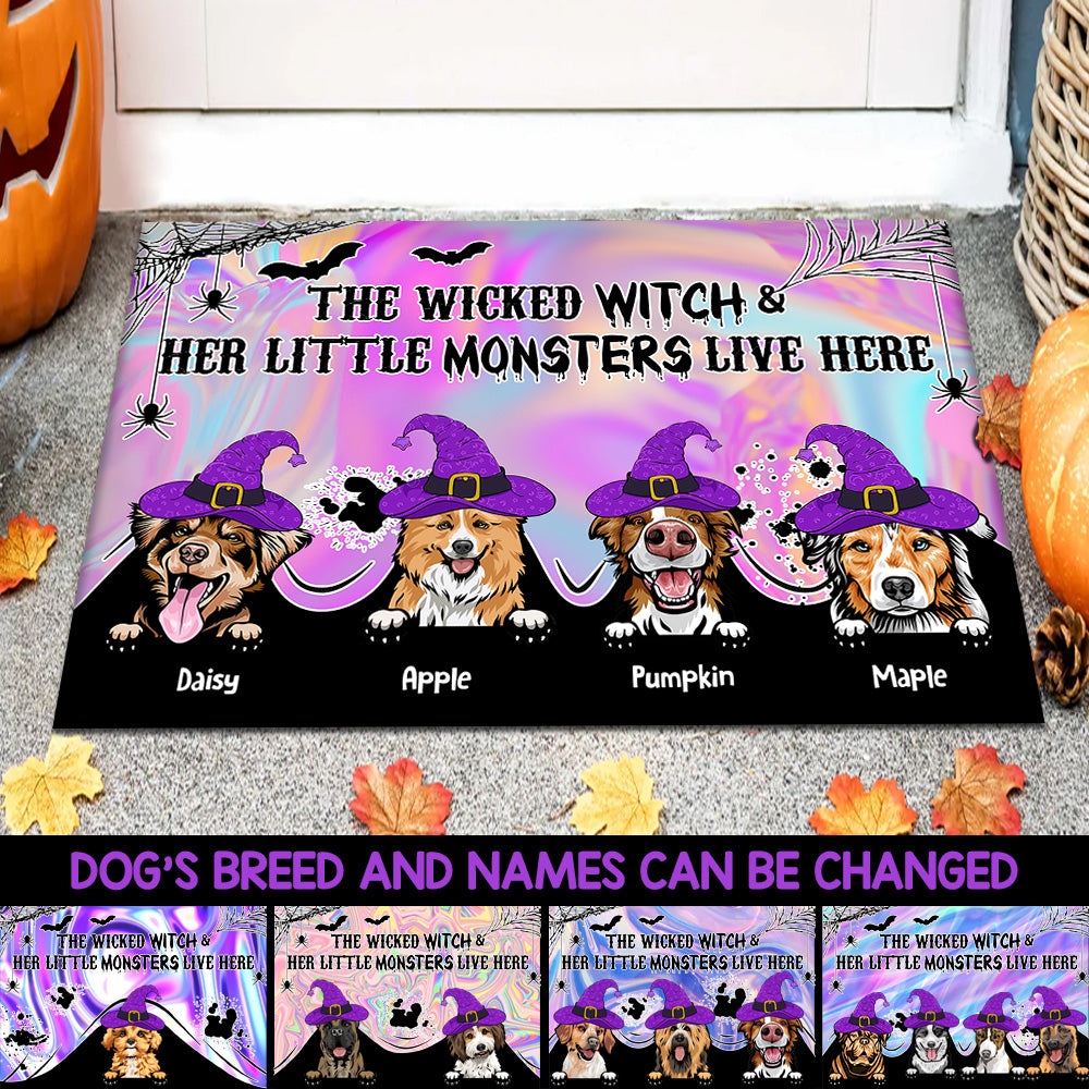 Wicked Witch Hologram Halloween Dogs Doormat, Dog Lovers Gift AB