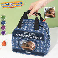 Thumbnail for Personalized Photo Just A Girl Who Loves Paws Lunch Bag, Gift For Pet Lovers AI