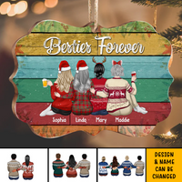 Thumbnail for Personalized Besties forever Benelux Shaped Wood Christmas Ornament AE