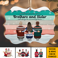Thumbnail for Brothers & Sisters Will Always Connect By Heart Benelux Shaped Wood Christmas Ornament AE