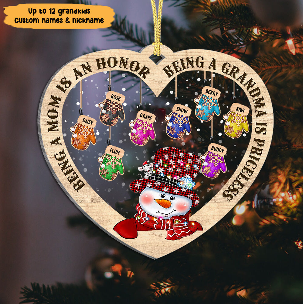 Personalized Being a Grandma Is Priceless Printed Acrylic Ornament, Customized Holiday Gift For Grandma Nana Mommy Aunt AE