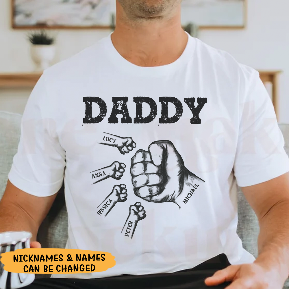 Daddy Father's Day Personalized T-Shirt CustomCat