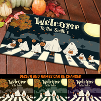 Thumbnail for Personalized Welcome To Family Halloween Ghoul Doormat AB