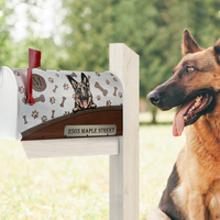 Thumbnail for Black Leather Pattern Dog Personalized Mailbox Decal- Gift for Dog Lovers AF