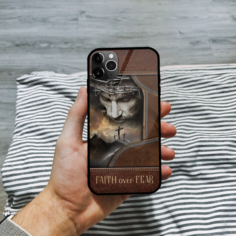Faith Over Fear - Glass Phone Case AA