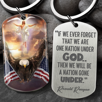 Thumbnail for Never Forget We Are One Nation Under God America- Personalized God America Keychain, Amera Gift, Independence Day Gift AA