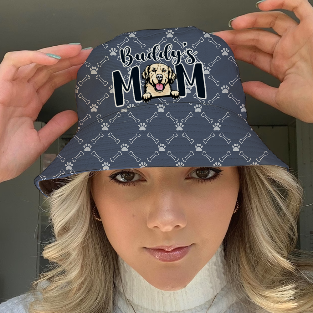 Dog Mom Monogram Bucket Hat, Dog Lover Gift AI