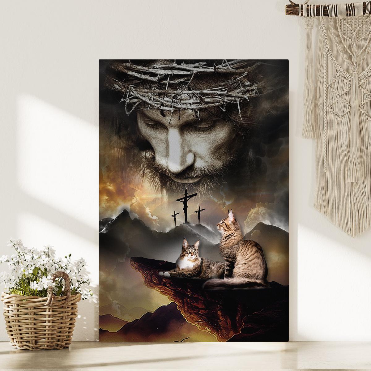 God Is Always With Us Cat - Gift For Cat Lover, Gift For Pet Lover, For Religion Canvas AK