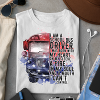 Thumbnail for My Heart On My Sleeve A Fire In My Soul A Mouth I Can't Control - All Over Print T Shirt, Perfect Shirt For Cool School Bus Driver CustomCat