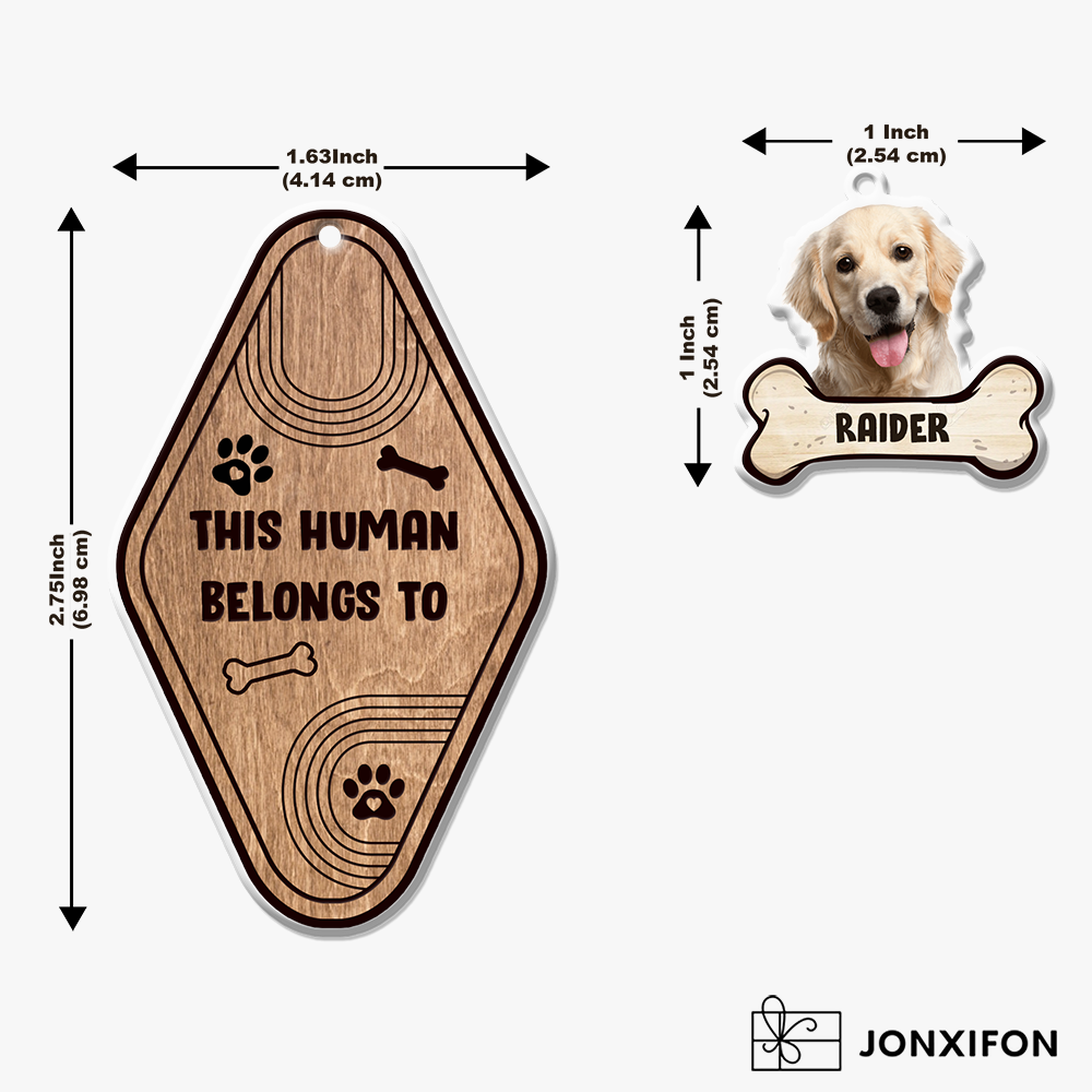 This Human Belongs To Dog Bone Acrylic Keychain, Dog Lover Gift AC