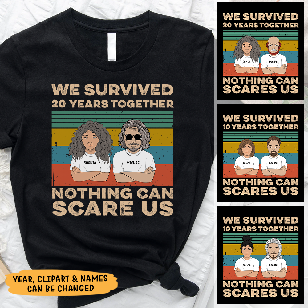 We Survived 10 Years Together Personalized Shirt CustomCat
