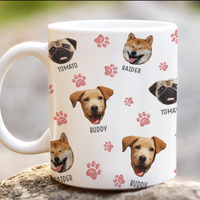 Thumbnail for Dog Face Mix Paw Coffee Mug, Dog Lover Gift AO