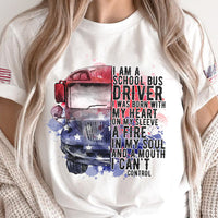 Thumbnail for My Heart On My Sleeve A Fire In My Soul A Mouth I Can't Control - All Over Print T Shirt, Perfect Shirt For Cool School Bus Driver CustomCat