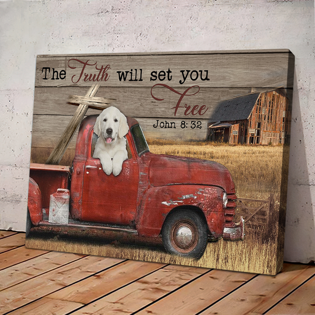 The Truth Will Set You Free Golden Retriever Canvas Wall Art - For Pet Lover AK