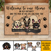Thumbnail for Guitarist His Pick And Dog Live Here Custom Doormat, DIY Gift For Dog Lovers AB