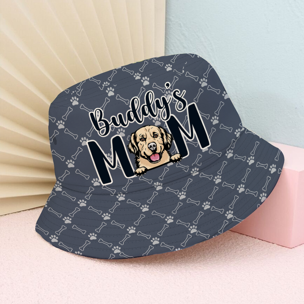 Dog Mom Monogram Bucket Hat, Dog Lover Gift AI