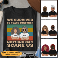Thumbnail for We Survived 10 Years Together Personalized Shirt CustomCat