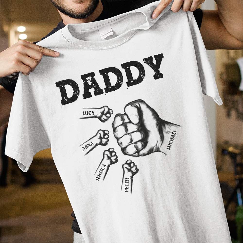 Daddy Father's Day Personalized T-Shirt CustomCat