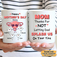 Thumbnail for Mom Thanks For Not Letting Dad Splash Us On Your Tits - Personalized Mug for Mom AO