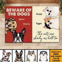 Thumbnail for Personalized Beware Of The Dogs And Cats In Our House Doormat AB