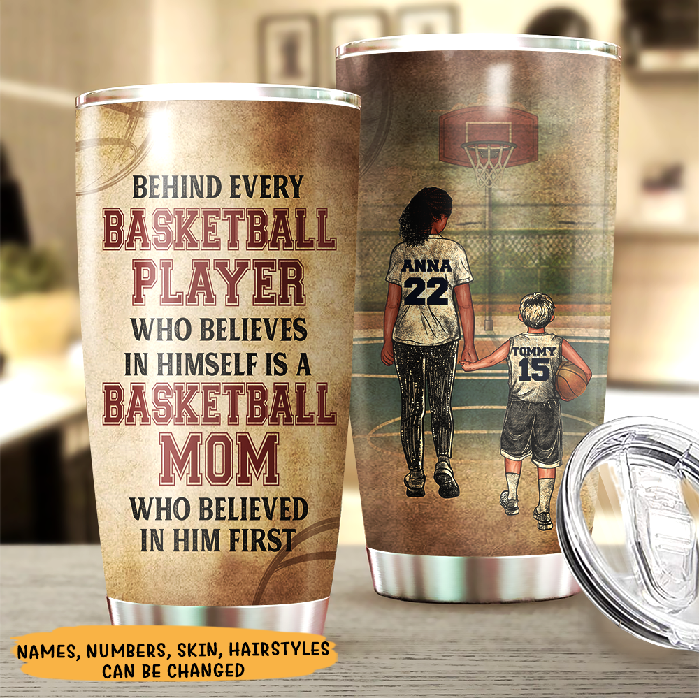 Behind Every Basketball Player - Personalized Tumbler AA