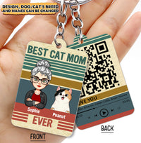 Thumbnail for Personalized Best Dog Cat Mom Ever Acrylic Keychain, Gift For Pet Lovers JonxiFon