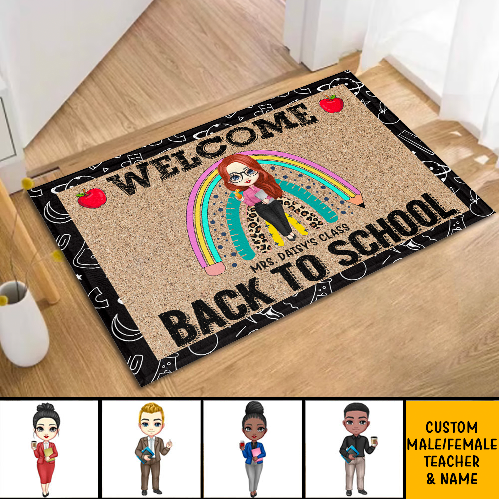 Welcome Back To School Teacher Doormat, Classroom Decor 2022 AB