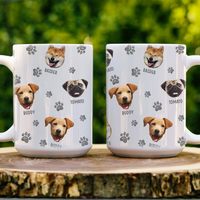 Thumbnail for Dog Face Mix Paw Coffee Mug, Dog Lover Gift AO
