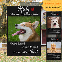 Thumbnail for Gift For Loss Of A Pet-Forever In Our Hearts-Personalized Custom Pet Photo Memorial Garden Flag AD