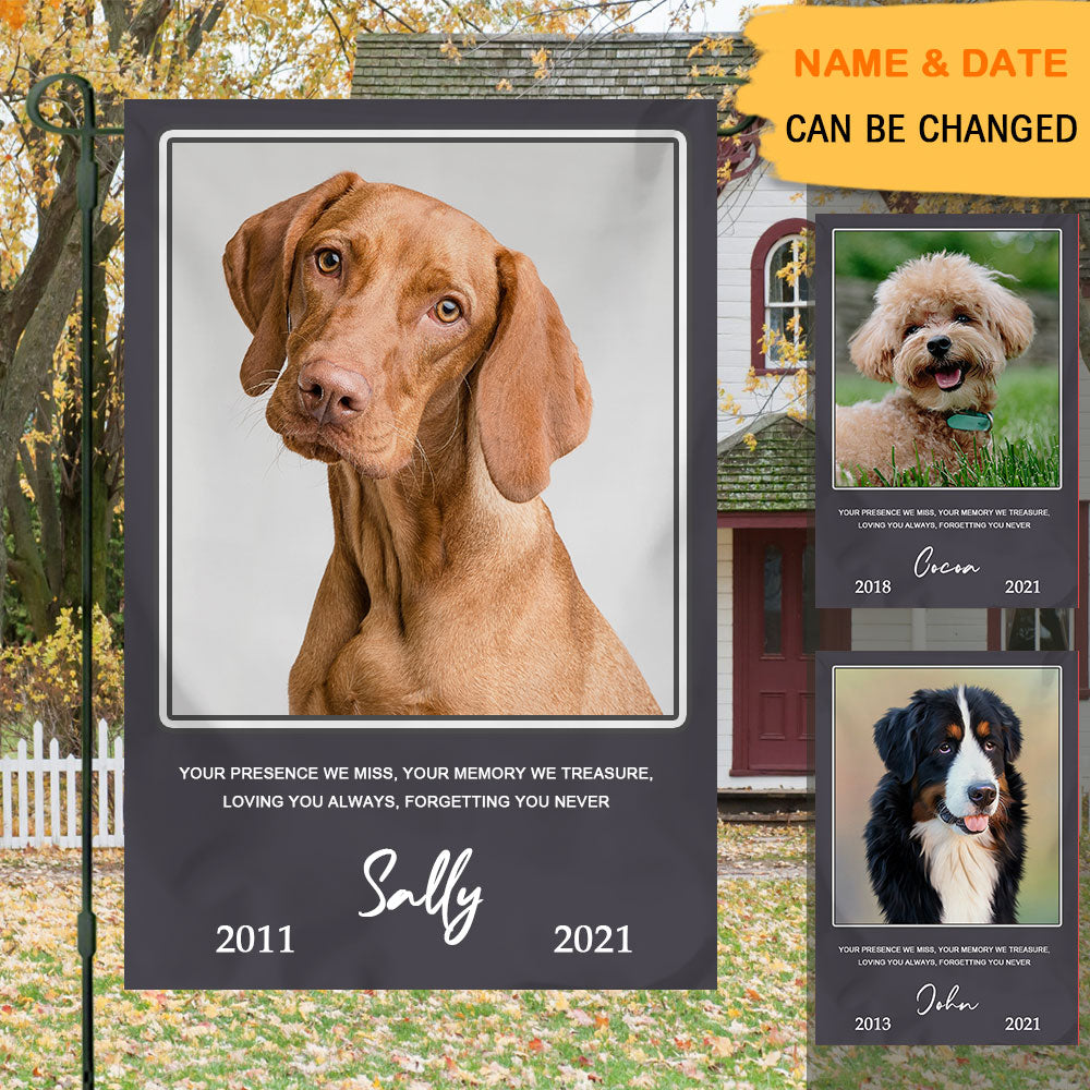 Gift For Loss Of A Pet-Loving You Always-Personalized Custom Pet Photo Memorial Garden Flag AD