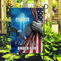 Thumbnail for One Nation Under God American Christian Cross Flag AD