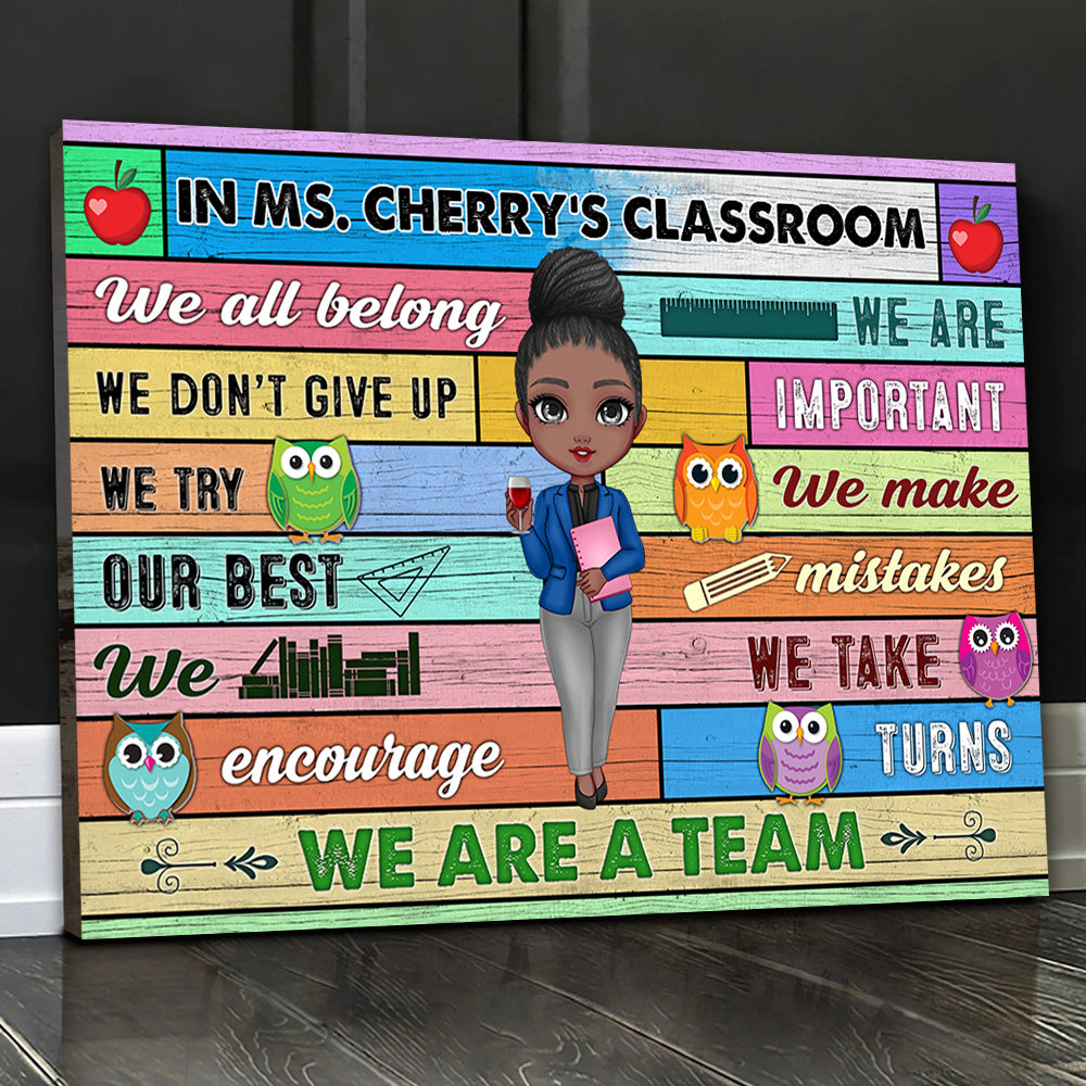 We Are A Team Teacher Personalized Poster, Canvas, Classroom Decor CustomCat