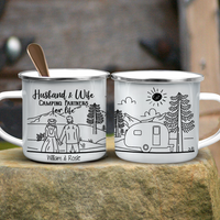 Thumbnail for Custom Husband & Wife Campfire Mug, Gift For Camper, RV Camp AA