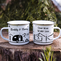 Thumbnail for Custom Camp More Worry Less RV Camping Campfire Mug, Gift For Camper AA