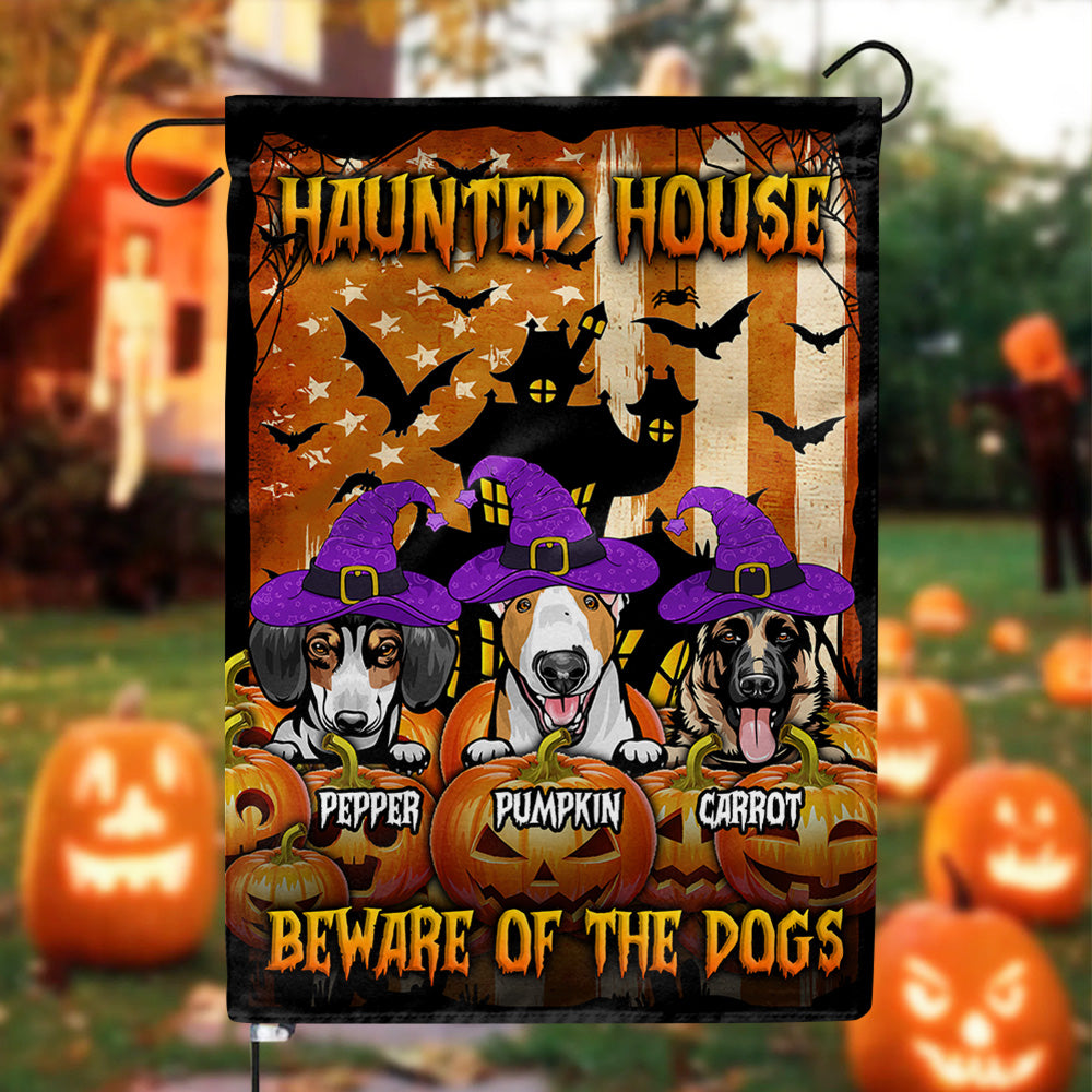 Haunted House Halloween Dog American Garden Flag AD