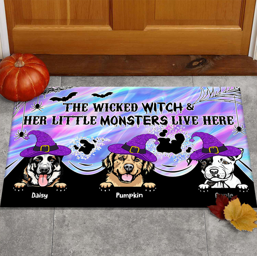 Wicked Witch Hologram Halloween Dogs Doormat, Dog Lovers Gift AB
