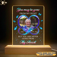 Thumbnail for Personalized You Maybe Gone From My Sight Memorial 3D LED Light With Wooden Stand JonxiFon