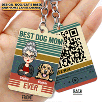Thumbnail for Personalized Best Dog Cat Mom Ever Acrylic Keychain, Gift For Pet Lovers JonxiFon
